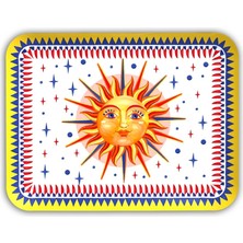 Baci Milano Dolce Vita Güneş Desenli Metal Dikdörtgen Tepsi 20X25 cm