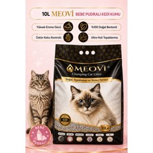 Meovi Pudra Kokulu Incetaneli 10 Lt. Tozsuz, Ultra Topaklanan Kedi Kumu