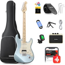 Donner Dst Seeker Deluxe Amfili Elektro Gitar Seti (Metallic Blue)