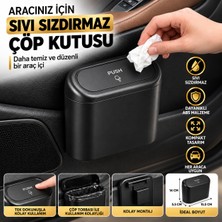 Multi Trendy Araç Içi Çöp Kutusu Kapaklı Oto Çöp Kovası Sızdırmaz Portatif Araç Içi Çöp Kovası