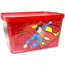 Tuffex Superman Lisanslı 24 Litre Hazneli Kapaklı Oyuncak Kutusu ve Organizatör