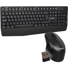 Motto Ticaret Philips SPT6348B USB Kablosuz Ofis Tipi Siyah Numpadli Türkçe Q Klavye Mouse Seti