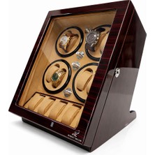 Robert Taylor Watch Winder Brooklands Collection 8 Slotlu Ultra Sessiz Otomatik Saat Kurma Kutusu (+5 Muhafaza Alanlı, Piano Ebony & Alcantara Kahve)