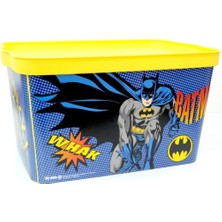 Tuffex Batman Lisanslı 24 Litre Hazneli Kapaklı Oyuncak Kutusu ve Organizatör