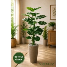Veniv 150-160 cm Yapay Monstera Deve Tabanı – Büyük Boy Dekoratif Salon Bitkisi