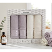 Özdilek Best Hamam Seti, Banyo Havlu Takımı-Camellia Gri Krem