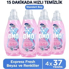 Omo Express Fresh Sensitive 37 Yıkama Sıvı Çamaşır Deterjan Beyaz & Renkliler 1480 ml X4