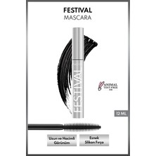 Note Cosmetics Festival Yoğun Hacim ve Uzatma Etkili Siyah Maskara 12 ML Esnek Silikon Fırça ile