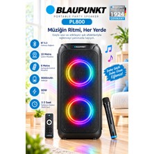 Blaupunkt PL800 Mikrofonlu Uzaktan Kumandalı Kablosuz Bluetooth Speaker Hoparlör 80W Siyah(Blaupunkt Türkiye Garantili)
