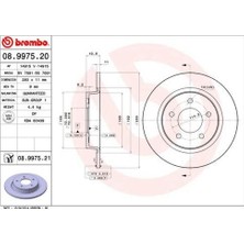 Brembo 08997521 Fren Diski Arka Düz 280 5 - Mazda 3 03 07 2.0/mazda 5 05 BP6Y26251D