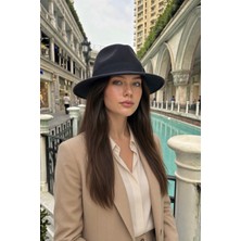 Mollycrush Vintage Siyah Keçe Fötr Şapka | Geniş Kenarlı Kışlık Fedora