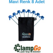 ClampGo Sert Zemin Çadır-Tente-Tarp Kazığı 8 mm Kalınlığında 21 cm Uzunluğunda 8 Adet