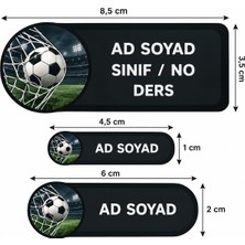 Print Copy Center 73 Adet Futbol Temalı Siyah Okul Etiketi Seti - Erkek Çocuk Defter, Kitap ve Kalem Isim Etiketi (Kendinden Yapışkanlı)