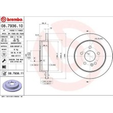 Brembo 08793611 Fren Diski Arka Mercedes ml Class W163 98 05 A1634210112