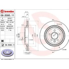 Brembo 09D39311 Arka Fren Aynası Volvo S60 10 13 S80 Iı 08 13 V60 10 V70 08 XC70 07 13 302X5DL 31341