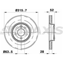 Braxis AD0415 Ön Fren Disk Aynası Havalı S60 Iı 10>15 S80 Iı (124) 0814 V60 I (155. 157) 10>15 V70 I