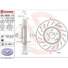 Brembo 09A82811 Fren Diski Ön Mercedes W211 S211 W220 A2204211812