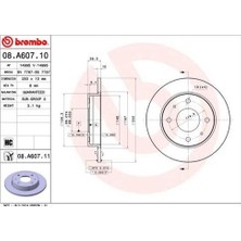 Brembo 08A60711 Fren Diski Arka Uv Coated Mitsubishi 4544200072