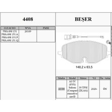 Beşer Beser 4408 Fren Balatası Ön Leon Octavia IV 2.0 TDI 20> Caddy Golf VIII 1.5 TSI 19> 5WA698151A