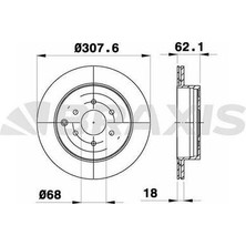Braxis AE0592 Fren Diski Arka Havalı Nissan Pathfinder 05> Navara 2.3 D23 15> Mercedes x Class 470 1