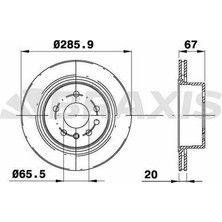 Braxis AE0500 Arka Fren Disk Aynası Havalı Omega B 2.6 V6 3.2 V6 09 00 07 03 Omega B Kombı 2.6 V6 3.