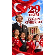 Promisebackdrop2 150X200 Cm, 29 Ekim, Yaşasın Cumhuriyet, Okul Etkinlik Kumaş Pano