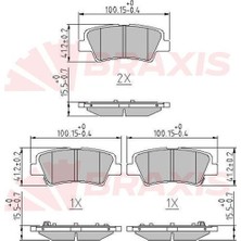 Braxis AA0602 Arka Fren Balatası Hyundai Accent Blue 11> Elantra 11> I40 11> I30 11> Optima 11 15 Ri