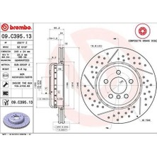 Brembo 09C39513 Fren Diski Arka Kompozit Bmw 34206797600
