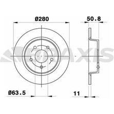 Braxis AE0320 Arka Fren Disk Aynası Yeni Connect Chc 1.6 1.5 Tdcı 15> C MA12> Kuga Iı 1320 Grand C M