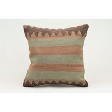 Kilim Wholesale El Yapımı Kilimden Yapılmış Vintage Kırlent Kılıfı, Yün, 40X40 cm
