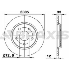 Braxis AE0676 Arka Fren Diski Chrysler Grand Voyager V Dodge Journey 986479050