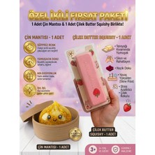 Vittuc Dev Boy Renk Seçenekli Simli Çin Mantısı Squishy + Çilek Kokulu Butter Squishy Ikili Stres Oyuncağı Seti