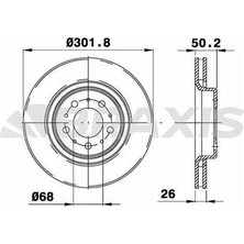 Braxis AE0400 Ön Fren Disk Aynası Havalı Volvo S70 96> V70 C70 98> 850 91> 31262095
