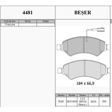 Beşer Beser 4481 Fren Balatası Ön Boxer Jumper Fiat Ducato 24> 77361194