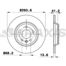 Braxis AE0305 Arka Fren Disk Aynası Sharan 2.8 V6 0010 Transporter T4 1.9 Td 24D 2.5 2.8 96>04 Ford