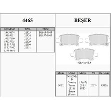 Beşer Beser 4465 Arka Fren Balatası Opel Insignia B 17 18>