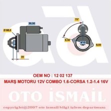 Bosch 0001107401 Marş Motoru 12V 9 Dış 1.1 Kw Astra G 1.6ı 9705 Vectra B 1.6 16V 9501 93184533