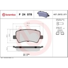 Brembo P24078X Arka Fren Balatası S Max 09 06 Galaxy Iıı 06 Volvo S60 10 S80 06 V60 -V70 06 XC60 08