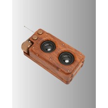 Elektronikçim Retro Bluetooth Hoparlör Ahşap Görünümlü 5W Çift Stereo Ses
