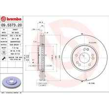 Brembo 09537320 Fren Diski Ön Standard Mercedes Benz A129421201264
