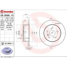 Brembo 08B56611 Fren Diski Arka Uv Coated Toyota 4243133130