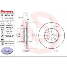 Brembo 09915910 Ön Fren Aynası Astra H 1.4 1.6 04 Meriva 1.6 03 Combo 1.3 Cdtı 4.05 280X25X4DLX Hava