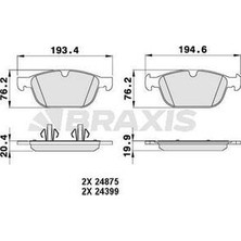 Braxis AA0204 Ön Fren Balatası Volvo XC60 08> XC90 2.4 D5 02>14 30793943