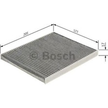 Bosch 1987435583 Aktif Karbonlu Kabin Filtresi 500 Ka Ccu Panda 03 Panda 09 6447TV