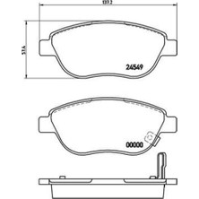 Brembo P59052 Ön Balata Corsa D Büyük Tip 1.3 Cdtı 07/06 Fiat 500 0.9 12 1.4 1.3 D 12 1.6D12 7177010