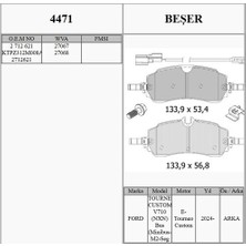 Beşer Beser 4471 Arka Fren Balatası Yeni Transit Custom V710 23> KTPZ312M008AB