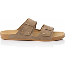 Look Life Erkek Suni Deri Rahat Günlük Sandalet Terlik Büyük No 46-47-48-49