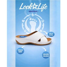 Look Life Kadın Beyaz Jelly Cool Halluks Valgus Ortopedik Terlik - Anneler Günü Hediyesi