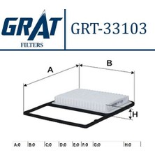 Grat 33103 Hava Filtresi Daihatsu Terios 1.3 1.5 Vvtı 2005> 17801B1010
