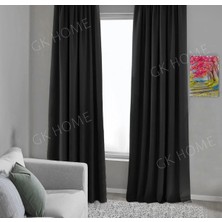 Pierre Cardin Siyah Blackout Perde , Karartma Işık Geçirmez Perde , Pilesiz Dikim (Tek Kanat Fon Perde)